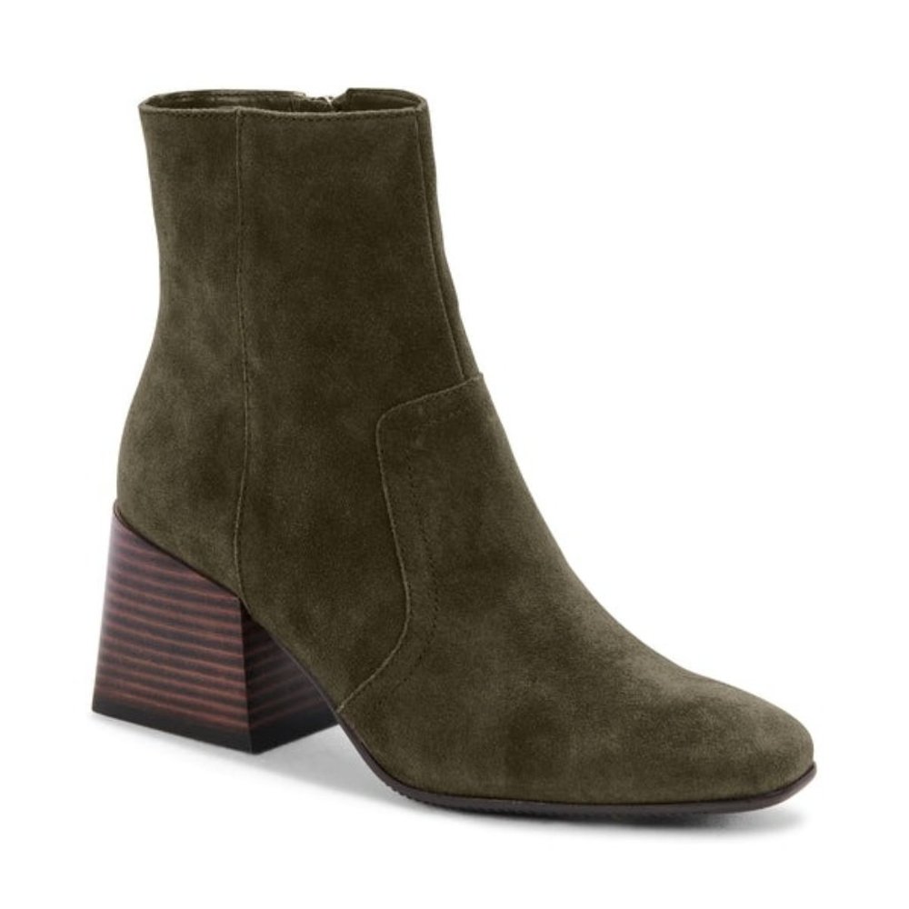 Blondo Salome Waterproof Bootie Dark Olive Suede
